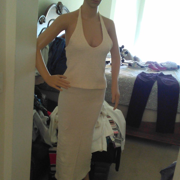 BNWT VINTAGE WHITE HOUSE BOUTIQUE 3 PC OFF WHITE/ GOLD SEXY SZ SMALL BY MARe' - Picture 9 of 12